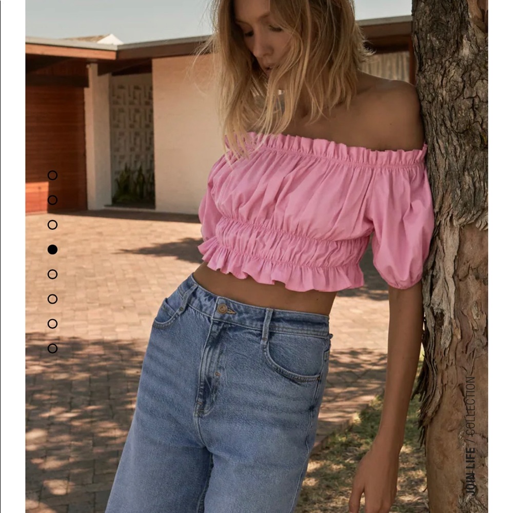 Zara STRETCH POPLIN TOP 3564/026